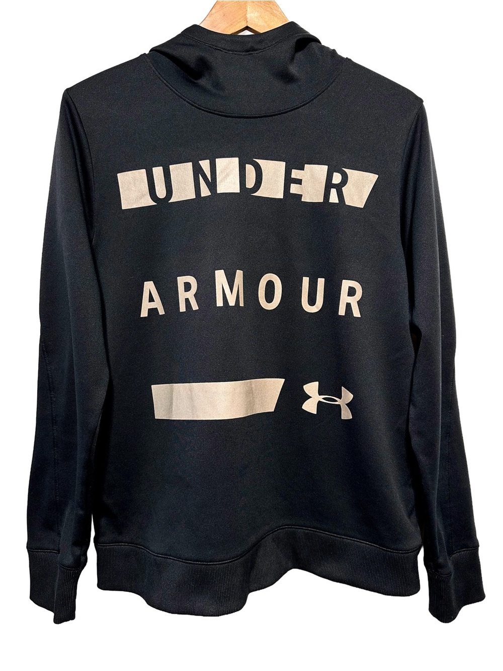 UNDER ARMOUR ColdGear Funnel Neck Hoodie Black Athletic Gorpcore Logo
